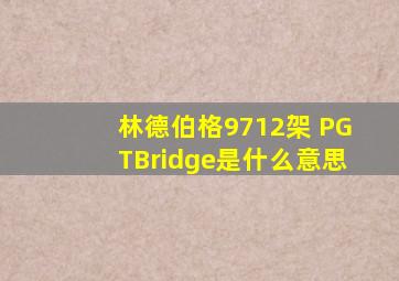 林德伯格9712架 PGTBridge是什么意思